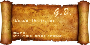 Gáspár Domicián névjegykártya